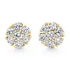 Pompeii3 3/4ct Diamond Cluster 7-stone Pave Studs Screwback Earrings 14k Gold Lab Grown In Gold