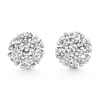 Pompeii3 3/4ct Diamond Cluster 7-stone Pave Studs Screwback Earrings 14k Gold Lab Grown In White
