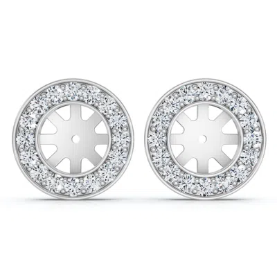 POMPEII3 3/4CT DIAMOND EARRING STUDS HALO JACKETS 14K (5.5-6MM) LAB GROWN