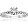 Pompeii3 3/4ct Diamond Engagement Ring French Pave Set 14k White Gold In Multi