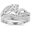 Pompeii3 3/4ct Diamond Engagement Wedding Ring Set 10k White Gold In Silver