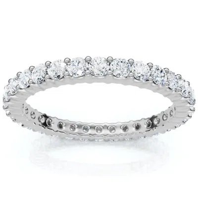 Pompeii3 2 Ct Diamond Eternity Ring 14k White Gold Womens Stackable Wedding Band In Metallic