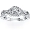 Pompeii3 3/4ct Diamond Halo Infinity Engagement Wedding Ring Set 14k White Gold Lab Grown In Multi