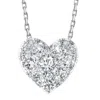 Pompeii3 3/4ct Diamond Heart Pendant 14k White Gold 18" Necklace Lab Grown In Multi