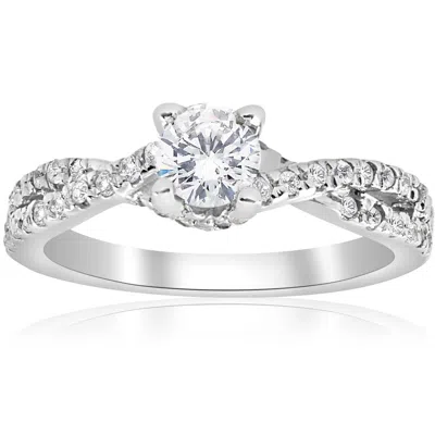 Pompeii3 3/4ct Diamond Infinity Engagement Twist Ring 14k White Gold In Multi