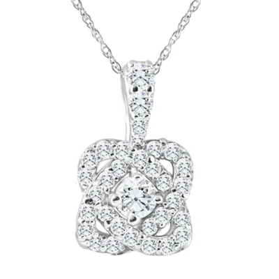 Pompeii3 3/4ct Diamond Infinity Intertwined Love Pendant 14k White Gold Necklace In Multi