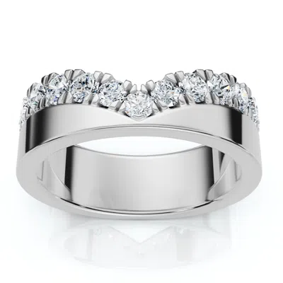 Pompeii3 3/4ct Diamond Kai Wedding Stackable Guard Ring 14k Gold Or Platinum Lab Grown In Multi