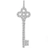 Pompeii3 3/4ct Diamond Key Pendant Necklace 14k White Gold New In Multi