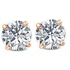 Pompeii3 3/4ct Diamond Studs Screw Back 14k Rose Gold In Multi