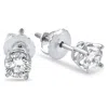 Pompeii3 3/4ct Diamond Studs Screw Back 14k White Gold In Silver