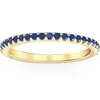 Pompeii3 3/4ct Genuine Blue Sapphire Eternity Ring Stackable Band 10k Yellow Gold In Multi
