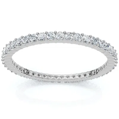 Pompeii3 3/4ct Genuine Engagement Wedding Ring 14k White Gold Stackable Band In Multi