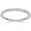 Pompeii3 3/4ct Genuine Engagement Wedding Ring 14k White Gold Stackable Band In Silver