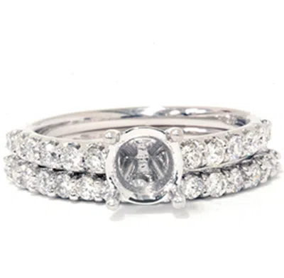 Pompeii3 3/4ct Half Eternity Diamond Ring Set 14k White Gold In Multi