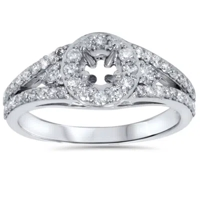 Pompeii3 3/4ct Halo Diamond Engagement Ring Setting 14k White Gold In Multi
