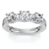 Pompeii3 3/4ct Jade Diamond Wedding Stackable Ring 14k Gold Or Platinum Lab Grown Ef/vs In Silver