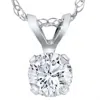 Pompeii3 3/4ct Lab Created Diamond Round Solitaire Pendant 14k White Gold In Multi