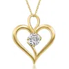 Pompeii3 3/4ct Lab Grown Diamond Solitaire Heart Necklace In Yellow Gold Pendant In Gold