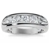 Pompeii3 3/4ct Men's Diamond 5-stone Wedding Ring Channel Set 10k Gold Lab Grown In Multi