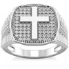 Pompeii3 3/4ct Men's Diamond Cross Ring 10k Gold Lab Grown In Multi