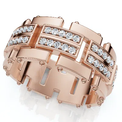 Pompeii3 3/4ct Men's Round Cut Diamond 10mm Wide Ring Wedding Band 10k Gold Lab Grown In Multi