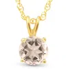 Pompeii3 3/4ct Morganite Solitaire Pendant 14k Yellow Gold In Black