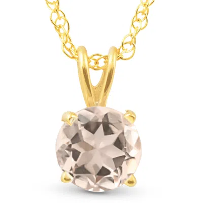 Pompeii3 3/4ct Morganite Solitaire Pendant 14k Yellow Gold In Multi