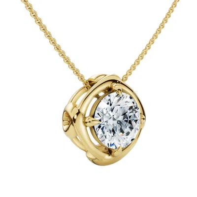 Pompeii3 3/4ct Natural Diamond Unspoken Pendant 14k Gold 18" Women's Solitaire Necklace
