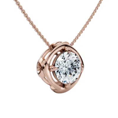 Pompeii3 3/4ct Natural Diamond Unspoken Pendant 14k Gold 18" Women's Solitaire Necklace In Multi