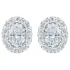 Pompeii3 3/4ct Oval Diamond Halo Earrings In White Or Yellow Gold Lab Grown In White