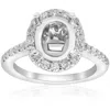 Pompeii3 3/4ct Oval Diamond Vintage Engagement Ring Setting Semi Mount 14k White Gold In Silver