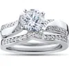 Pompeii3 3/4ct Pave Diamond Twist Engagement Ring 14k White Gold In Multi