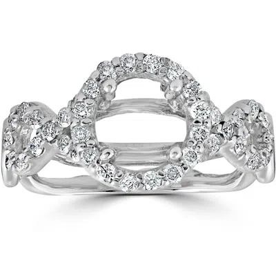 Pompeii3 3/4ct Pave Halo Diamond Ring 14k White Gold In Multi
