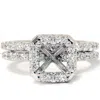 Pompeii3 3/4ct Pave Halo Diamond Ring Set 14k White Gold In Multi