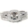 Pompeii3 3/4ct Pave Halo Diamond Ring Set 14k White Gold In Silver