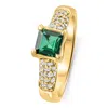 Pompeii3 3/4ct Peart Shape Emerald Diamond Ring 10k Gold Lab Grown In Green
