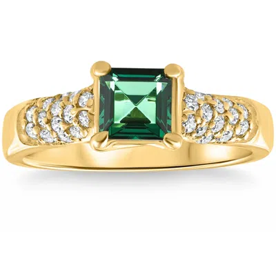 Pompeii3 3/4ct Peart Shape Emerald Diamond Ring 10k Gold Lab Grown In Multi