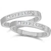 Pompeii3 3/4ct Princess Cut Diamond Wedding Stackable Ring Set In Multi