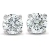 Pompeii3 3/4ct Round Diamond Studs Brilliant Cut Earrings 14k White Gold Enhanced In Multi