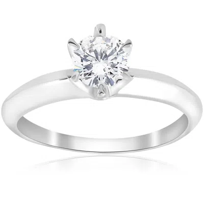 Pompeii3 3/4ct Solitaire Diamond 14k White Gold Engagement Ring In Multi