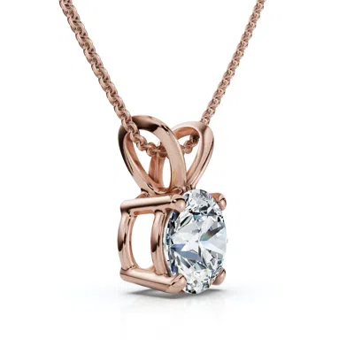 Pompeii3 3/4ct Solitaire Diamond Pendant 14k Gold Women's Necklace Lab Grown Ef/vs In Multi