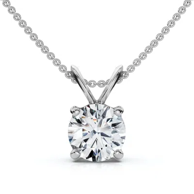 Pompeii3 3/4ct Solitaire Diamond Pendant 14k Gold Women's Necklace Lab Grown Ef/vs In White