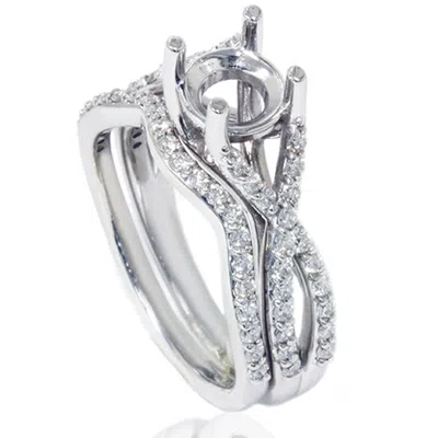 Pompeii3 3/4ct Twist Engagement Ring Set 14k White Gold In Multi