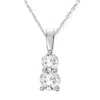 Pompeii3 3/4ct Two Stone Diamond Pendant 14k White Gold In Multi