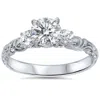 Pompeii3 3/4ct Vintage 3 Stone Diamond Engagement Ring 14k White Gold In Silver
