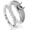 Pompeii3 3/4ct Vintage Diamond Engagement Ring Bridal Set 14k White Gold In Multi