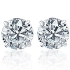 Pompeii3 3/4ct Vs Quality Round Brilliant Cut Natural Diamond Stud Earrings In Solid 950 Platinum In Silver