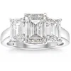 Pompeii3 3.55ct Tw Emerald Cut Three Stone Engagement Ring 14k White Gold Lab Grown In Silver