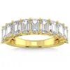 Pompeii3 3.60ct Emerald Diamond Diamond Wedding Anniversary Ring 14k Gold Lab Grown In Silver