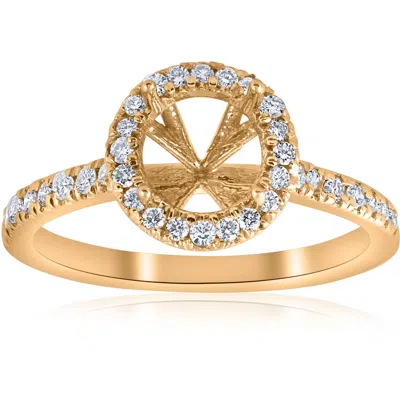 Pompeii3 .36ct Halo Diamond Engagement Semi Mount 14k Yellow Gold Ring Setting 6 In Multi
